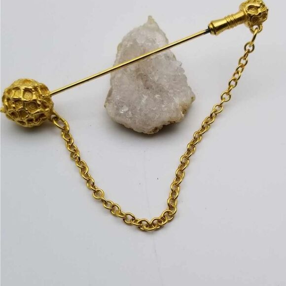Gold‎ tone nugget art deco edwardian pin - Picture 1 of 2